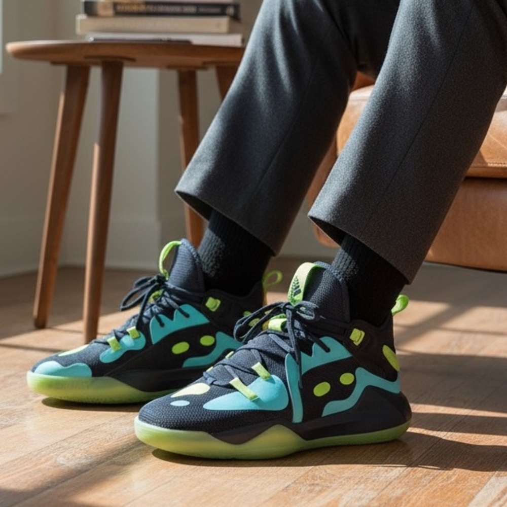 Adidas Harden Stepback 2 basketball sneakers shoes Black and Green size 9.5